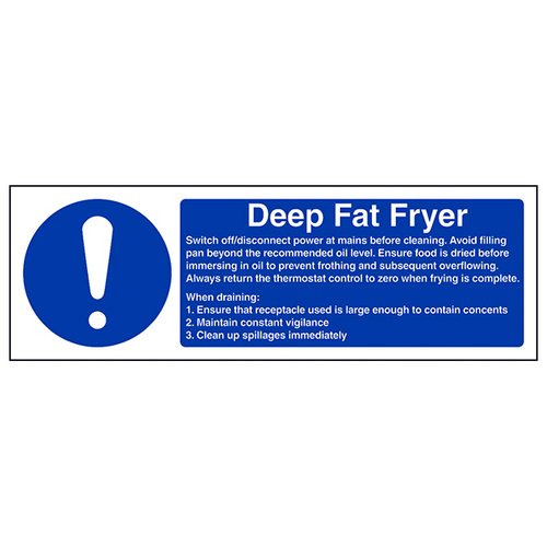 Deep Fat Fryer Safety Sign For Kitchens Compliance Guide