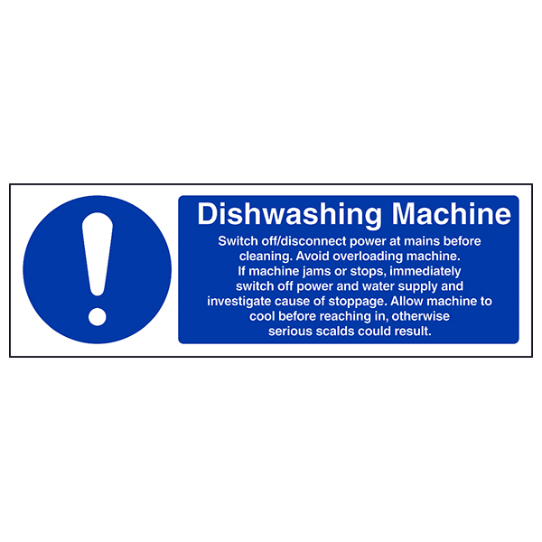 Dishwashing Machine Safety Sign Commercial Kitchen Hygiene