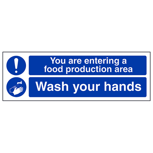 Food Production Area Wash Your Hands Safety Sign For Staff