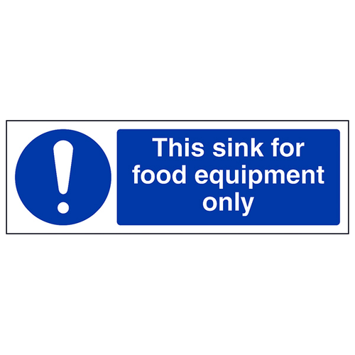 Sink For Equipment Wash Only Safety Sign Compliant Kitchens