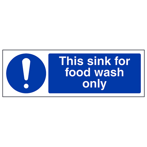 Food Wash Only Sink Safety Sign For Kitchen Staff Essential