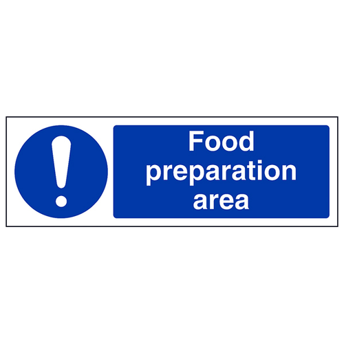 Food Preparation Area Safety Sign Essential Kitchen Staff