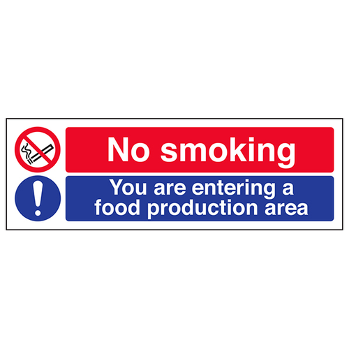 Food Production Area Safety Sign For Kitchens Compliant