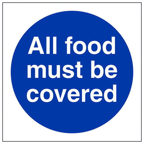 Kitchen Safety Sign All Food Must Be Covered Essential