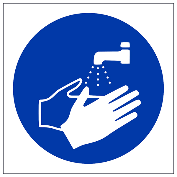 Wash Hands Safety Sign EN ISO 7010 Compliant For Kitchens