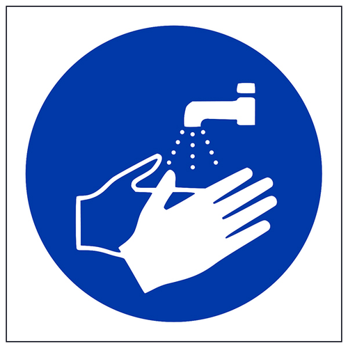 Wash Hands Safety Sign EN ISO 7010 Compliant For Kitchens