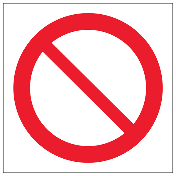 Prohibition Symbol Safety Sign Clear Compliant Workplace