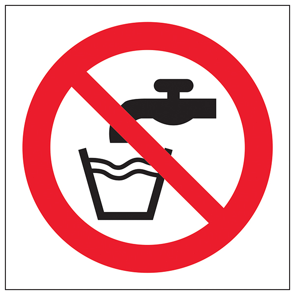 Not Drinking Water Safety Sign Clear EN ISO 7010 Workplace