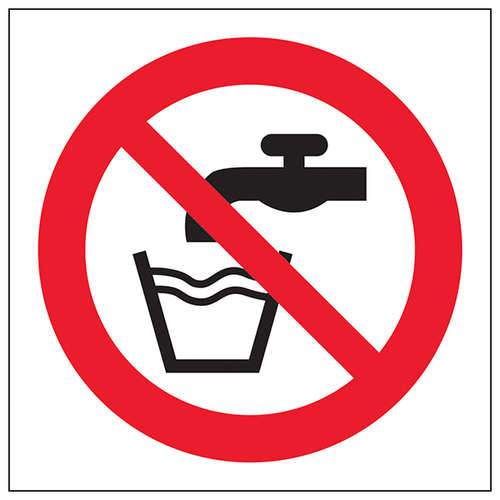 Not Drinking Water Safety Sign Clear EN ISO 7010 Workplace