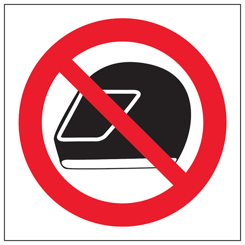 No Helmets Safety Sign Compliant Clear Durable Workplace