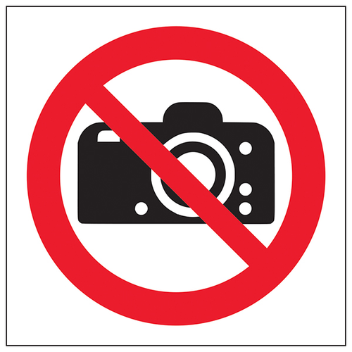 No Cameras Symbol Safety Sign Compliant Workplace Notice