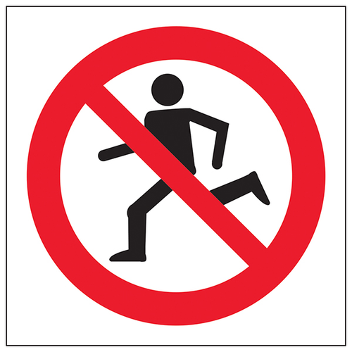 No Running Safety Sign Compliant EN ISO 7010 Clear Workplace