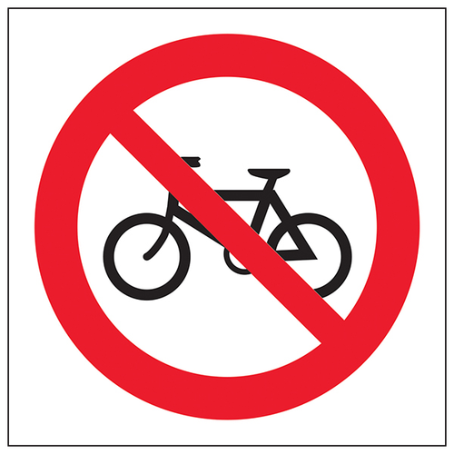 No Cycling Safety Sign Compliant EN ISO 7010 For Workplaces