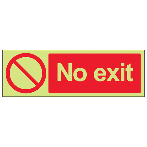 Gitd No Exit Photoluminescent Safety Sign For Facilities