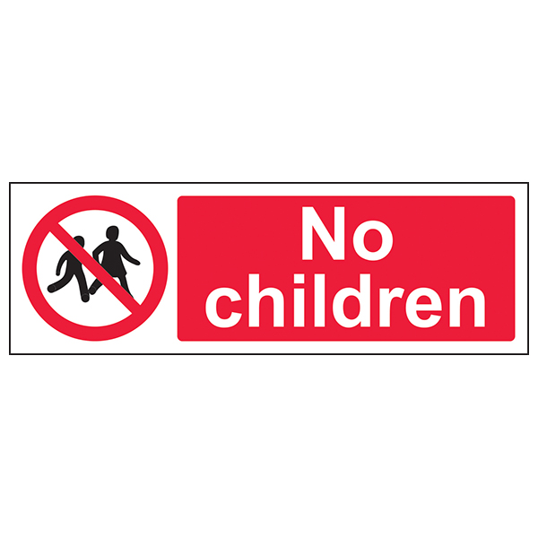 No Children Safety Sign Compliant Workplace Clear Warning