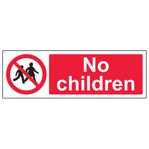 No Children Safety Sign Compliant Workplace Clear Warning
