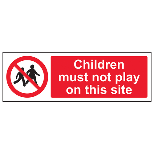 Children Must Not Play Safety Sign Clear Warning For Sites