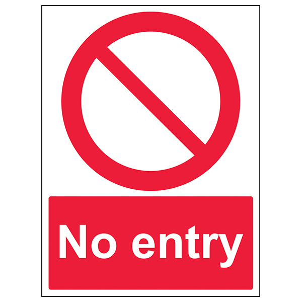 No Entry Safety Sign Portrait Compliant For Workplaces