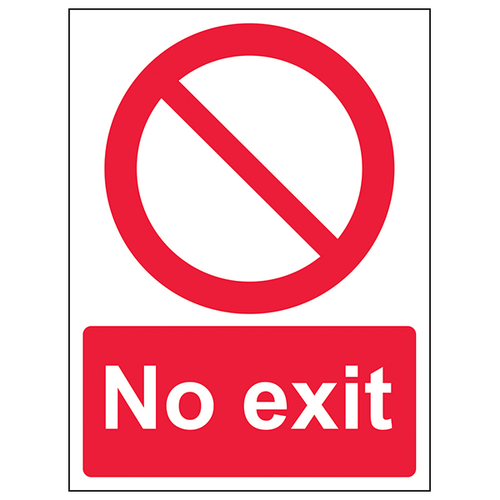 No Exit Safety Sign Portrait Compliant Durable Workplace