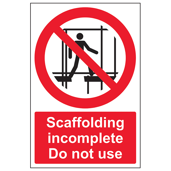 Scaffolding Incomplete Safety Sign Fragile Roofs Contractor
