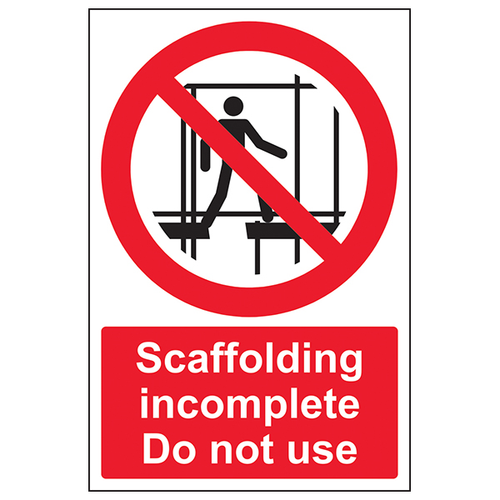 Scaffolding Incomplete Safety Sign Fragile Roofs Contractor