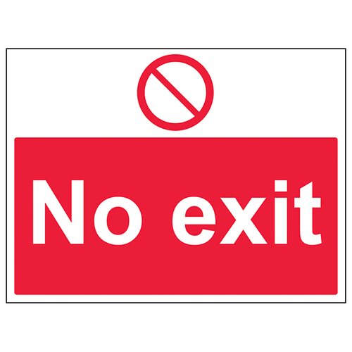 No Exit Safety Sign Large Landscape Compliant For Workplace