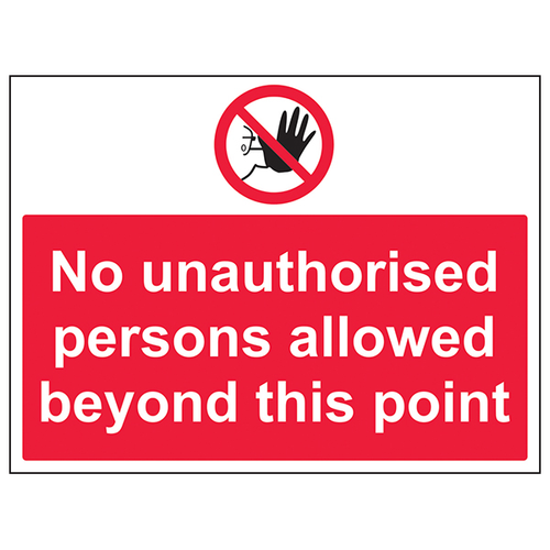 No Unauthorised Persons Safety Sign Clear Workplace Access