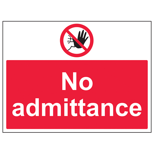 No Admittance Safety Sign Large Landscape Compliant For Site