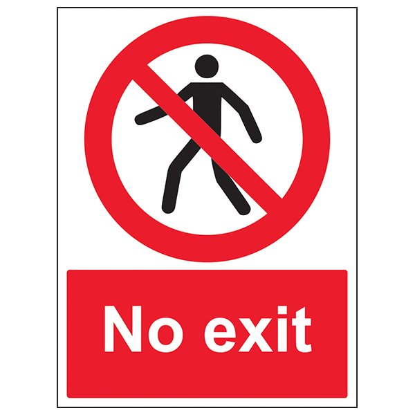 No Exit With Man Safety Sign Compliant Clear For Workplace