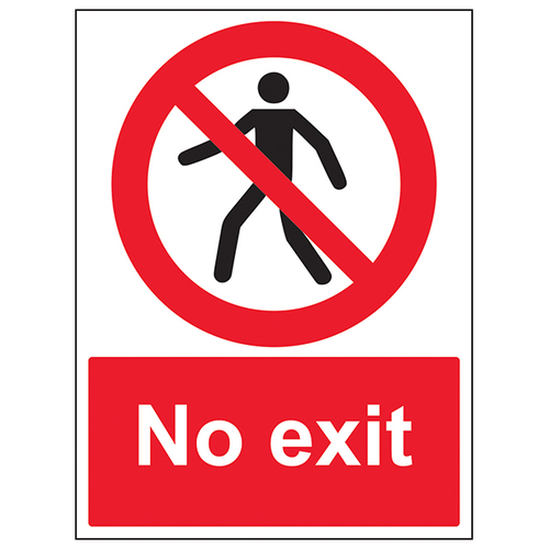 No Exit With Man Safety Sign Compliant Clear For Workplace