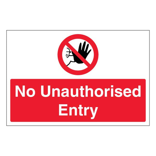 No Unauthorised Entry Safety Sign Durable For Sites