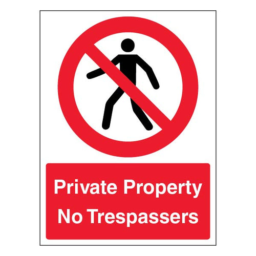 Private Property No Trespassers Safety Sign For Owners