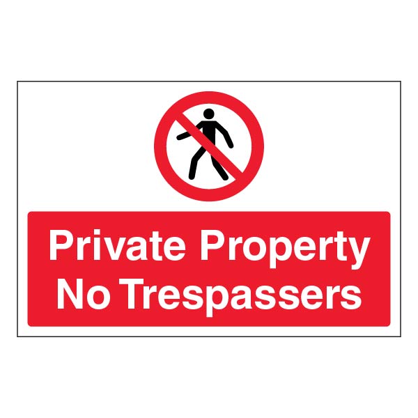 Private Property No Trespassers Safety Sign Large Owner