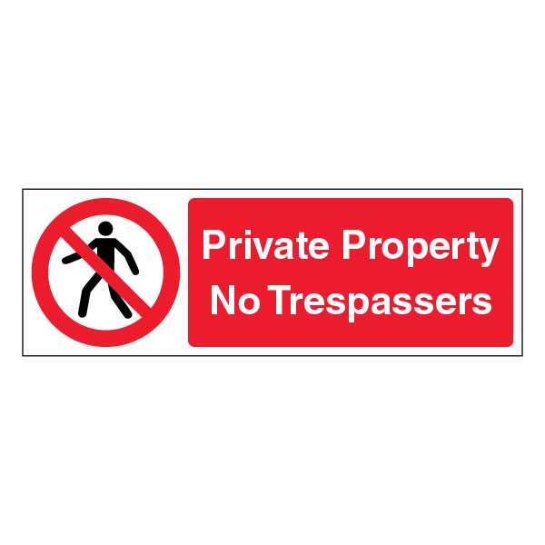 Private Property No Trespassers Safety Sign For Landowners