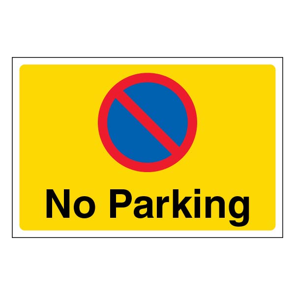 No Parking Safety Sign Large Yellow Durable For Businesses