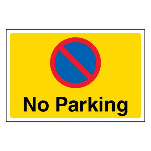 No Parking Safety Sign Large Yellow Durable For Businesses