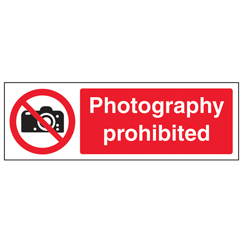 No Cameras Safety Sign Compliant EN ISO 7010 For Staff