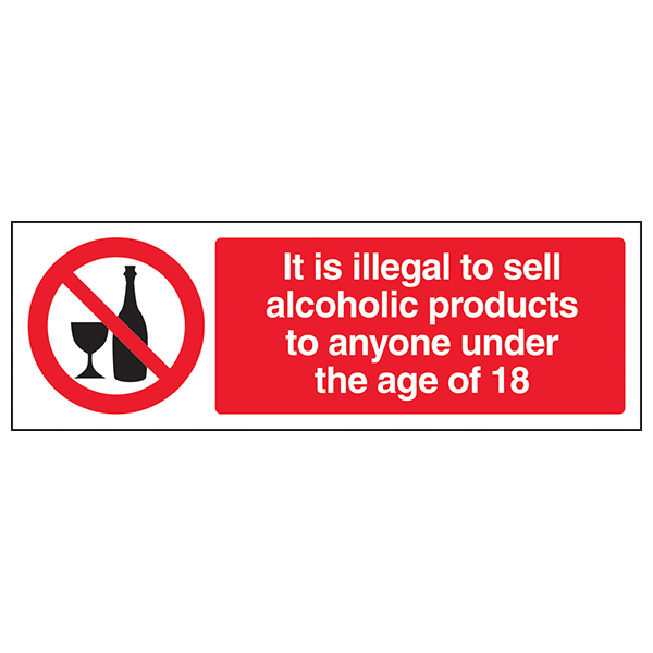 Under 18 Alcohol Compliant Safety Sign For Retailers Staff