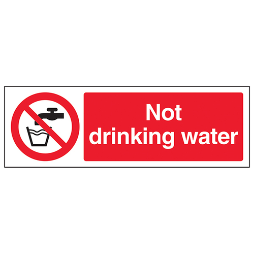 Not Drinking Water Safety Sign High Contrast For Worksites