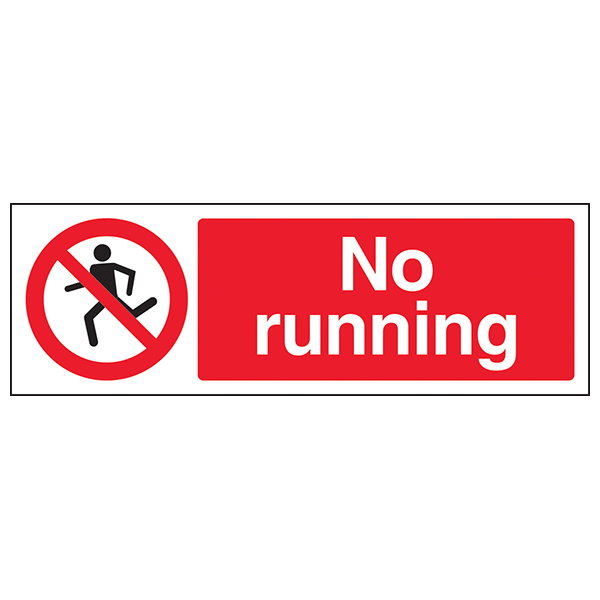 No Running Safety Sign EN ISO 7010 Compliant Schools