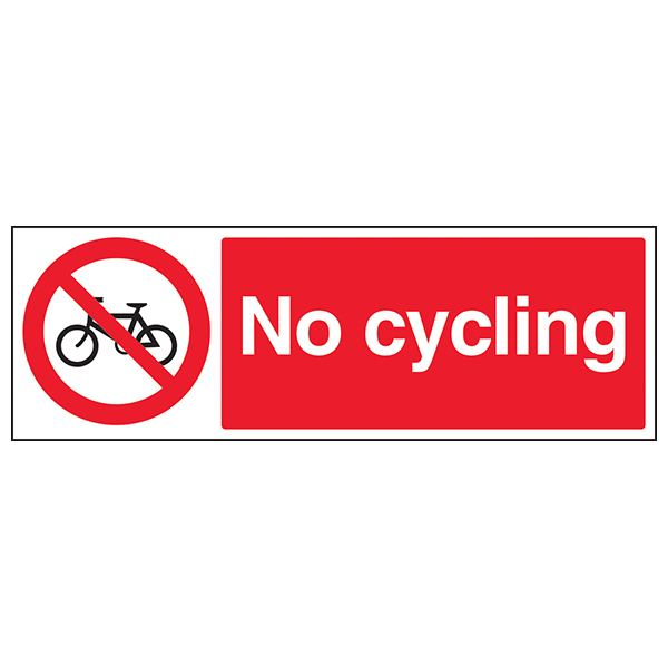 No Cycling Safety Sign Landscape Compliant For Schools