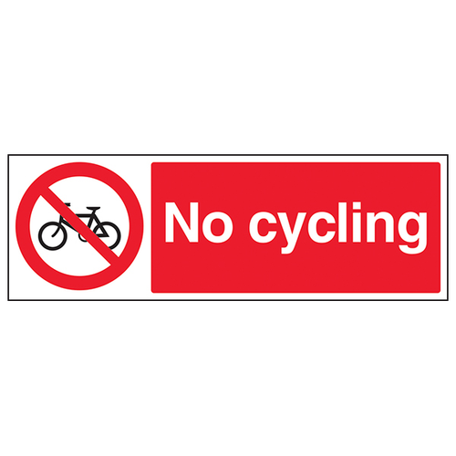 No Cycling Safety Sign Landscape Compliant For Schools