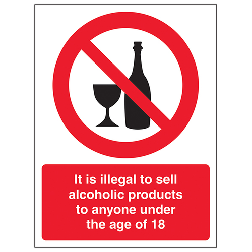 Under 18 Alcohol Sale Prohibition Safety Sign For Retailers