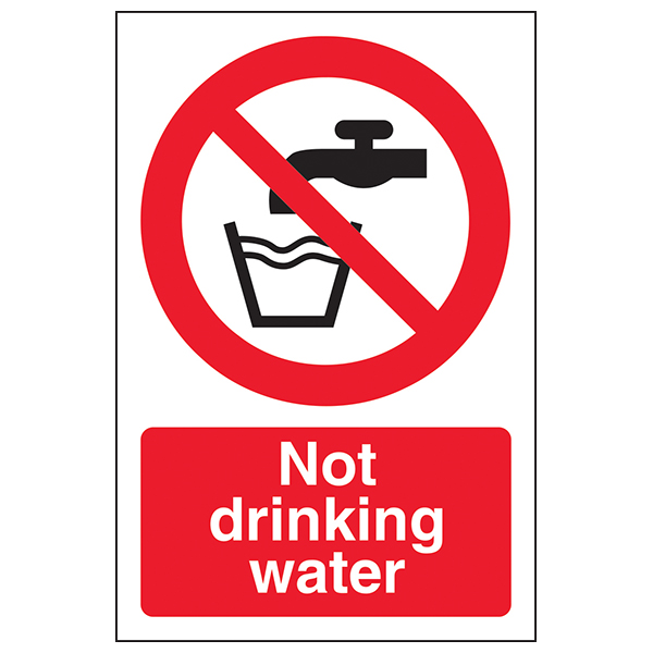 Not Drinking Water Safety Sign High Contrast For Sites