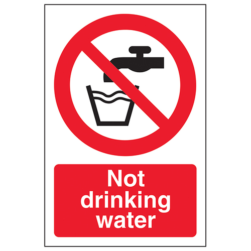 Not Drinking Water Safety Sign High Contrast For Sites