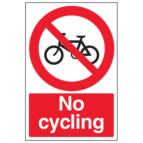 No Cycling Safety Sign Compliant EN ISO 7010 For Schools