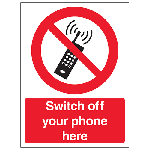 Switch Off Mobile Phone Here Safety Sign For Schools