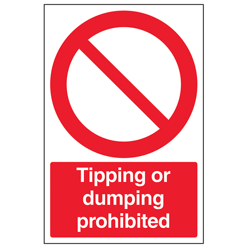 Tipping Or Dumping Prohibited Safety Sign For Workers