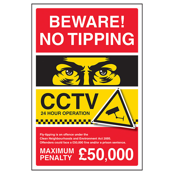 Fly Tipping Safety Sign Weatherproof Protect Property