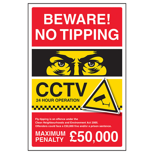 Fly Tipping Safety Sign Weatherproof Protect Property